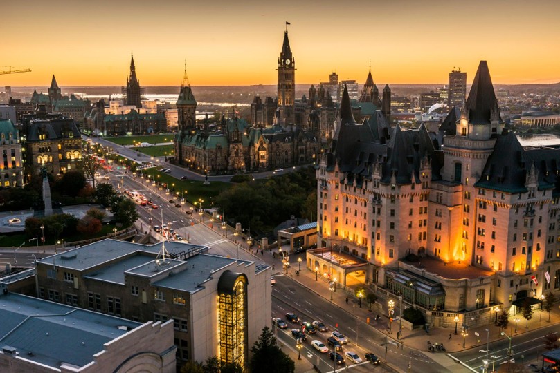 Ottawa and Parliament Hill from across the river